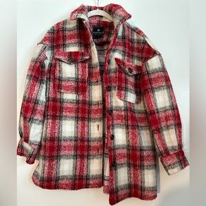 Bagatelle Plaid Shacket Coat NWOT